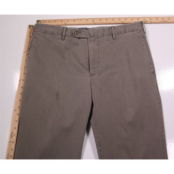 PT Torino Khaki Tan Flat Front Slim Fit Stretch Cotton Chino Pants 34x28 - Picture 4 of 9